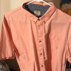 Vans salmon colored short sleeved button down